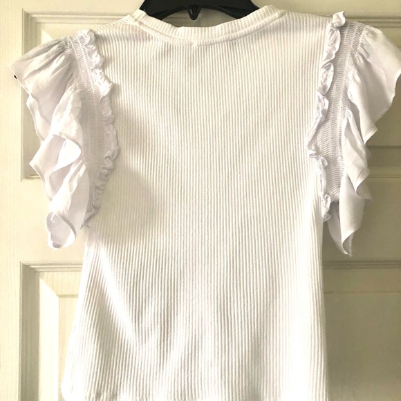 ZARA, Ribbed White Top - Picture 4 of 5